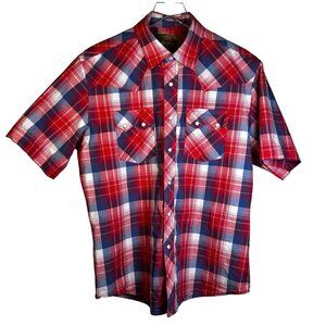 Wrangler Retro Large Plaid Short Sleeve Pearl Snap Western